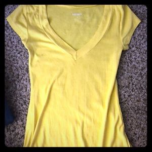 Express yellow v neck